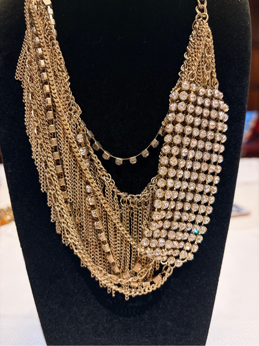 Gold-Tone Multi-Strand Statement Necklace